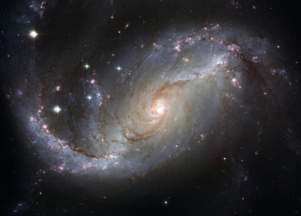sky space dark galaxy 2150 Capture of the NGC 1672 spiral galaxy showcasing its majestic spiral arms and bright core.